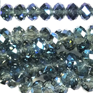 12MM FACETED RONDELLE TRANSPARENTLY BLUE LIGHT